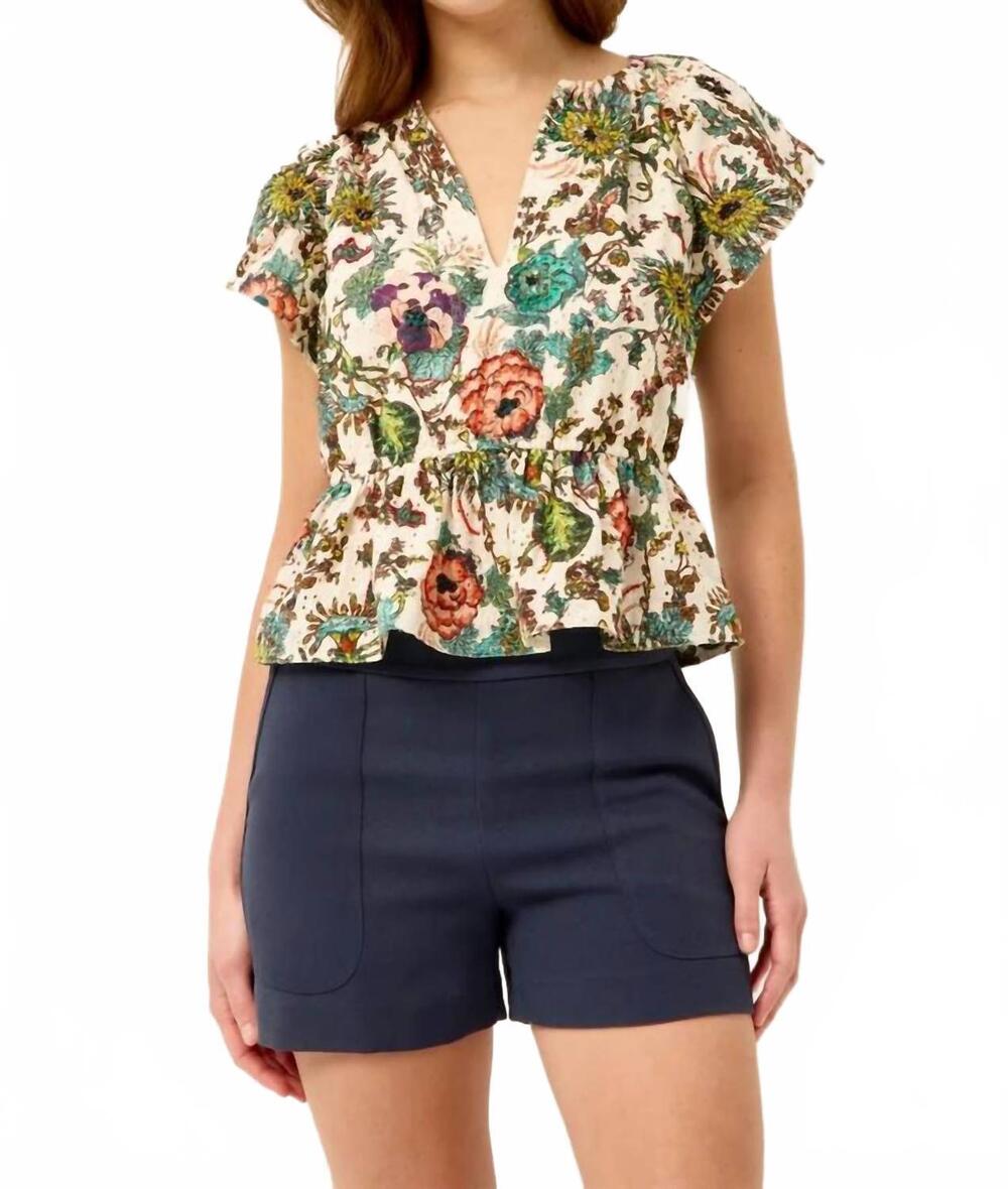 NEW MARIE OLIVER kinsley flutter-sleeve top in botanique